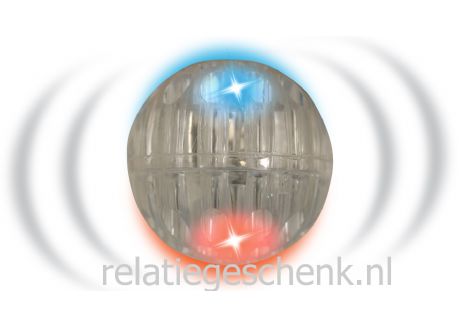 Verlichte stuiterbal met LED - MET boing geluid - Transparant