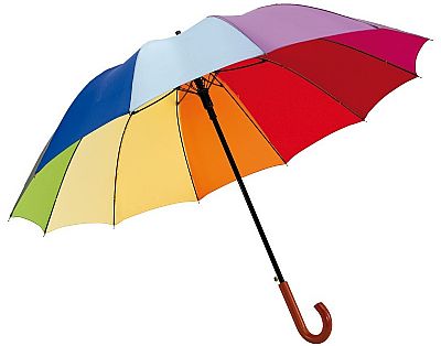 Autom.golf umbrella,12 p. Rainbow Light