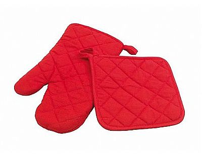 Oven glove set Scure, red
