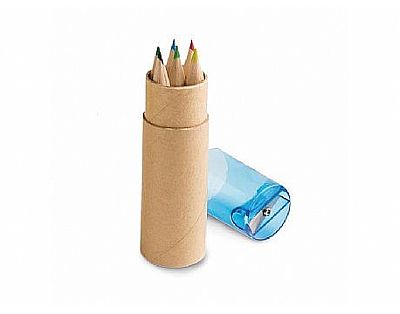 Potlodendoosje met 6 gekleurde potloden