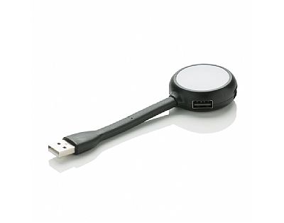 USB 2.0 hub LED Lamp, zwart